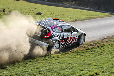 Das 3. WRC bei der Lavanttal-Rallye wird von Gerwald Grössing gezündet<br>Foto: Martin Butschell/Agentur Autosport.at