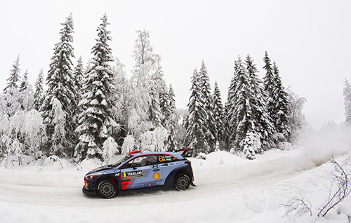 Dani Sordo wird trotz Führung von Thierry Neuville bester Hyndai-Pilot mit Platz 4 bei der Rallye Schweden