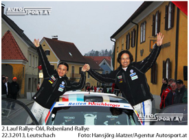 Freude nach harter Arbeit im Rebenland. Kris Rosenberger/Tina-Maria Monego - Foto: Hansjörg Matzer/Agentur Autosport.at