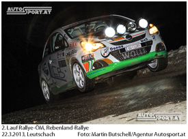 Titelverteidiger Daniel Wollinger - Opel Corsa OPC Rallye beweist Flugeingenschaften - Foto: Martin Butschell/Agentur Autosport.At